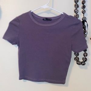 Zara basic crop tee